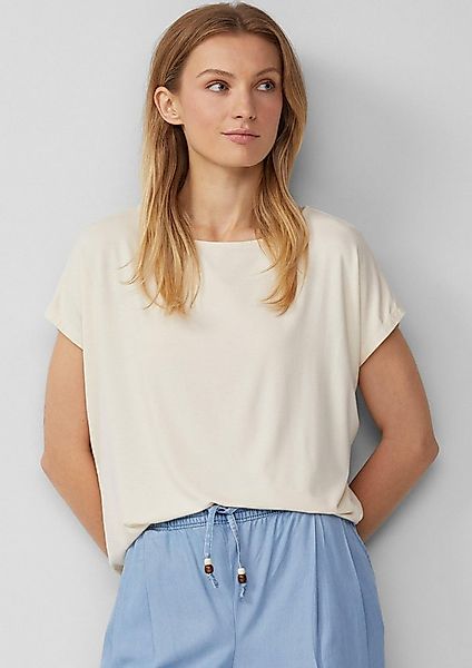 s.Oliver Kurzarmshirt T-Shirt Fließendes Jersey-Shirt mit überschnittenen S günstig online kaufen