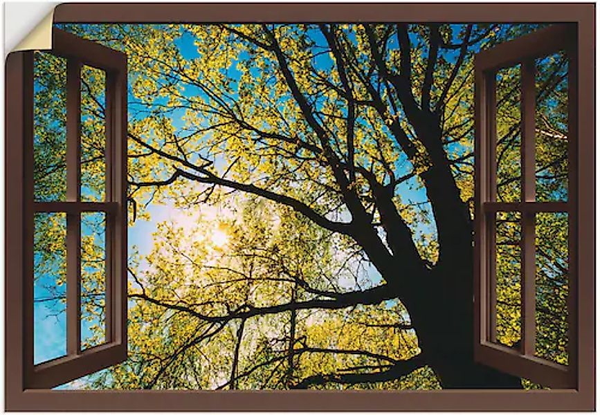 Artland Wandfolie »Fensterblick Frühlingssonne Baumkrone«, Baumbilder, (1 S günstig online kaufen