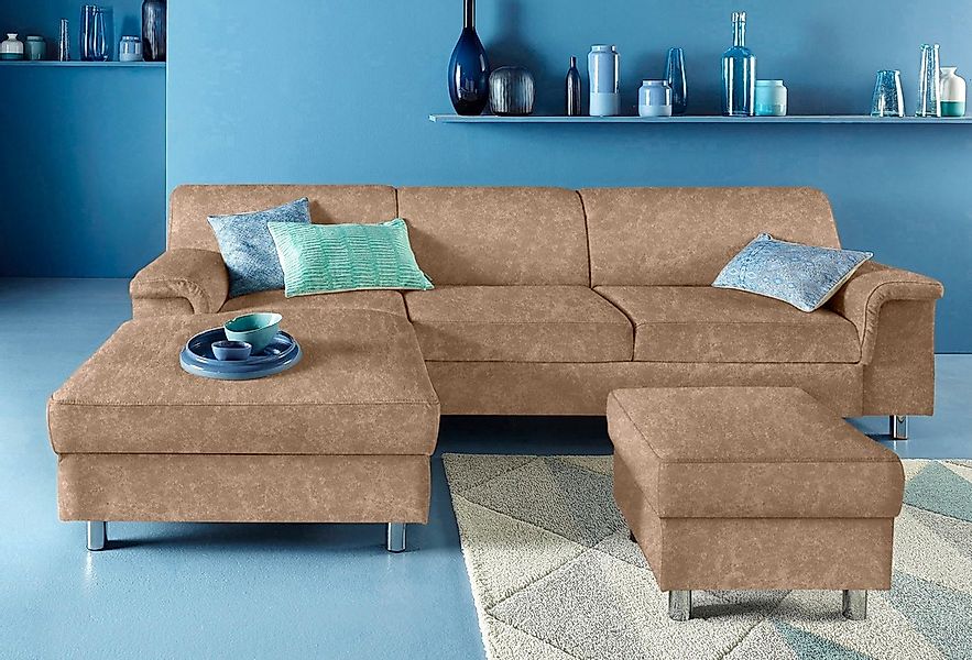 INOSIGN Ecksofa "Jamie, modern und elegant, Fußhöhe 9cm, L-Form,", wahlweis günstig online kaufen