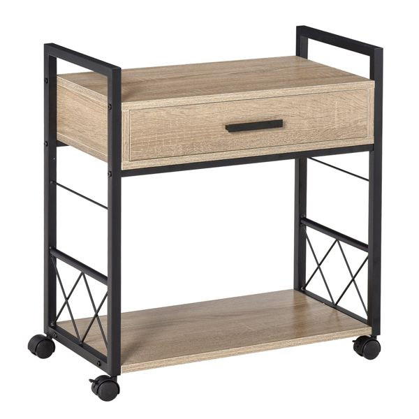 HOMCOM Beistelltisch Kaffeetisch mit Schublade (Servierwagen, günstig online kaufen