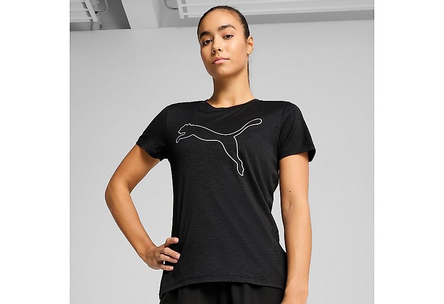 PUMA Trainingsshirt W TAD ESSENTIAL HEATHER LOGO TEE Regular Fit, mit Rundh günstig online kaufen