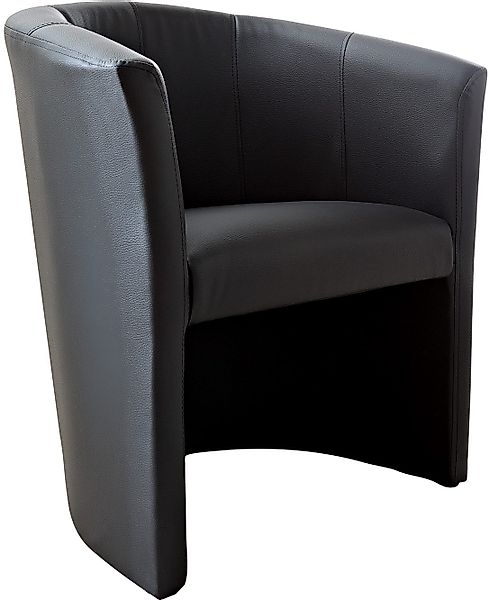 DELIFE Cocktailsessel Pieder, Schwarz gepolstert Kunstleder günstig online kaufen