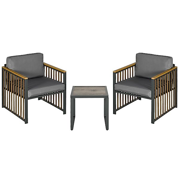 Outsunny Gartenlounge-Set Gartenmöbel, (Rattan-Gartenmöbel, 3-tlg., Garteng günstig online kaufen