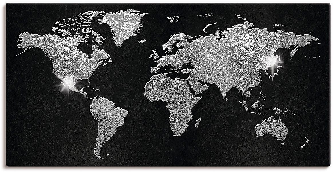 Artland Wandbild "Weltkarte Glitzer", Land- & Weltkarten, (1 St.), als Alub günstig online kaufen