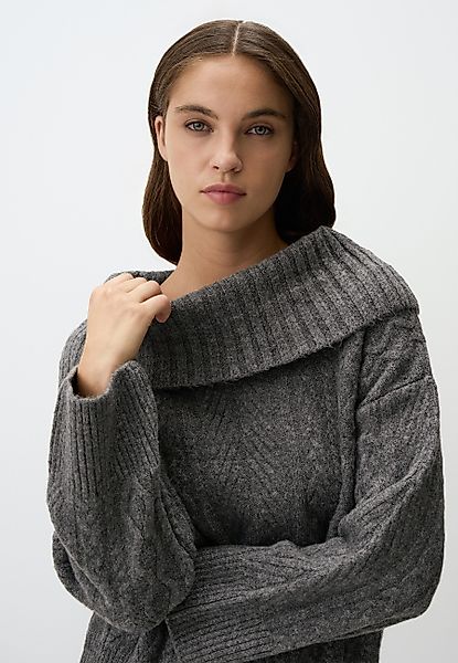 Jimmy Key Strickpullover Dunkelgrau Schulterfrei Strick günstig online kaufen