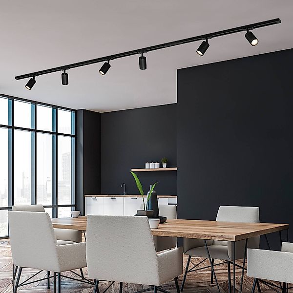 Schienensystem RAIL 230 V, schwarz, 6 Spots, Länge 2,25 m günstig online kaufen