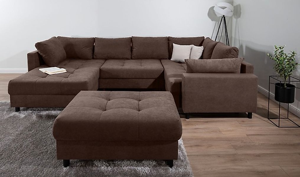 COLLECTION AB Wohnlandschaft »Toni U-Form mit Armlehne« inkl. Hocker und Zi günstig online kaufen