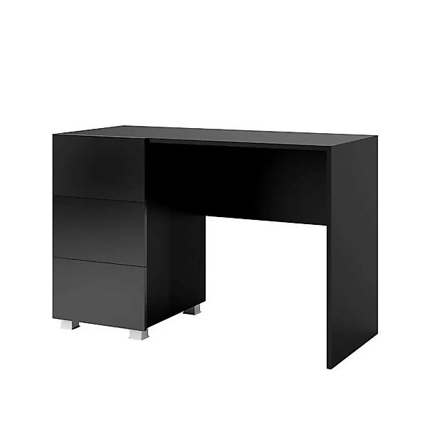 Arbeitsplatz Schreibtisch mit 3 Schubladen schwarz Hochglanz CAIRNS-132, B/ günstig online kaufen