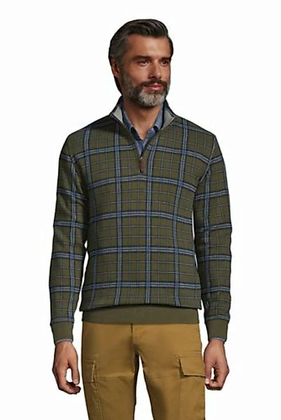 Gemusterter Zipper-Pullover aus Bedford-Ripp, Herren, Größe: M Normal, Must günstig online kaufen