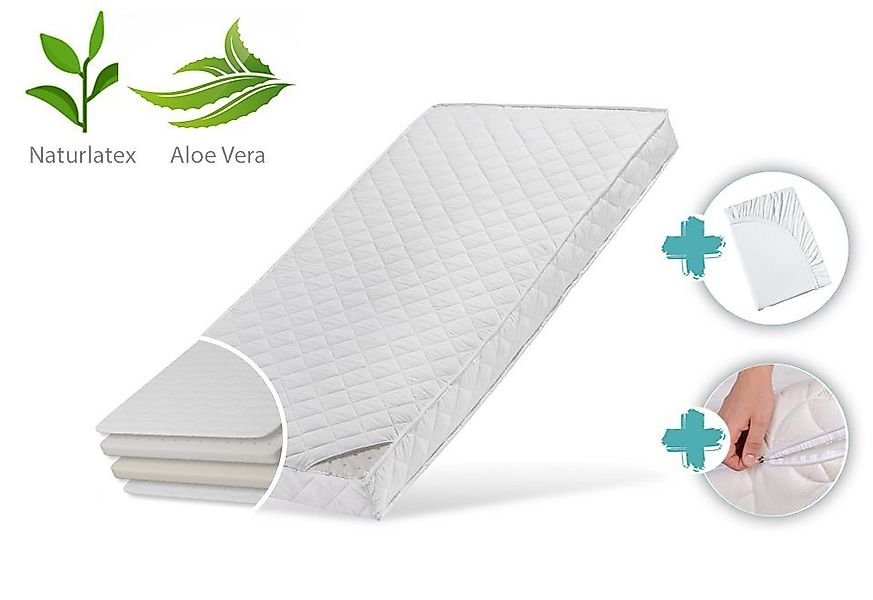 Kindermatratze LATEX DELUXE mit Aloe Vera-Bezug günstig online kaufen