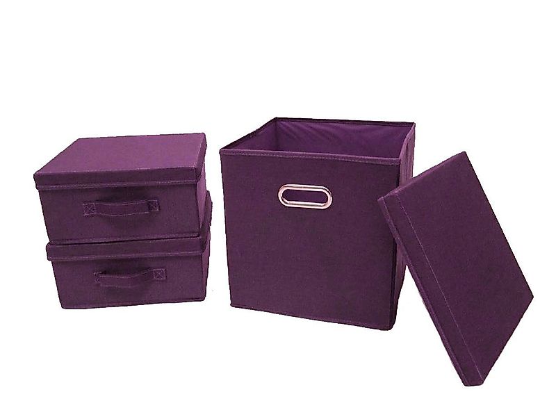 ARTRA Dekokorb Ordnungsboxen Violett 3er SET Aufbewahrungsbox mit Deckel Br günstig online kaufen