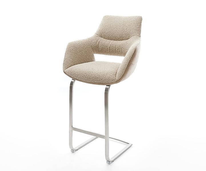 Barstuhl Yago-Flex Materialmix Mikrofaser Schlamm / Bouclé Schlamm Freischw günstig online kaufen