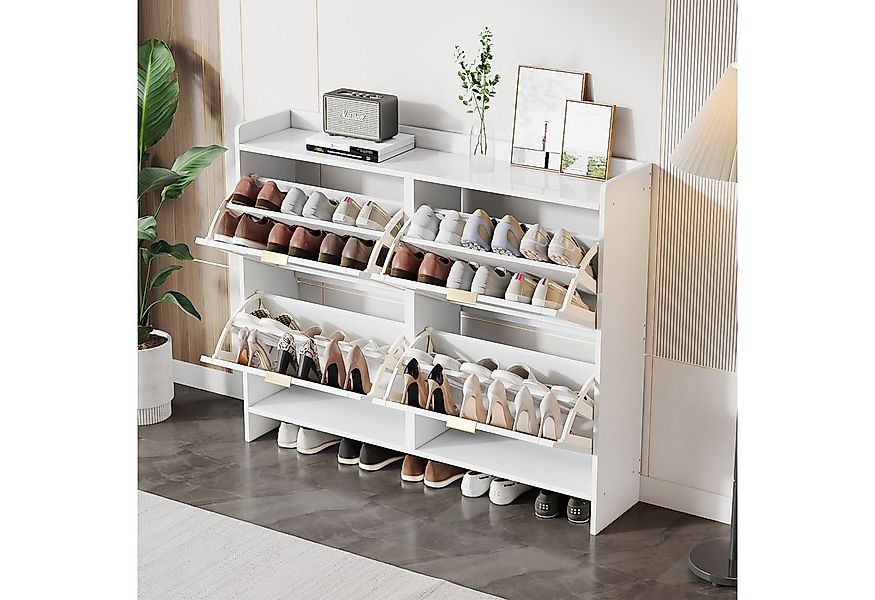 MODFU Schuhschrank mit 4 Fächer (Schuhregal, Schuhkipper, 1-St., mit 4 Klap günstig online kaufen
