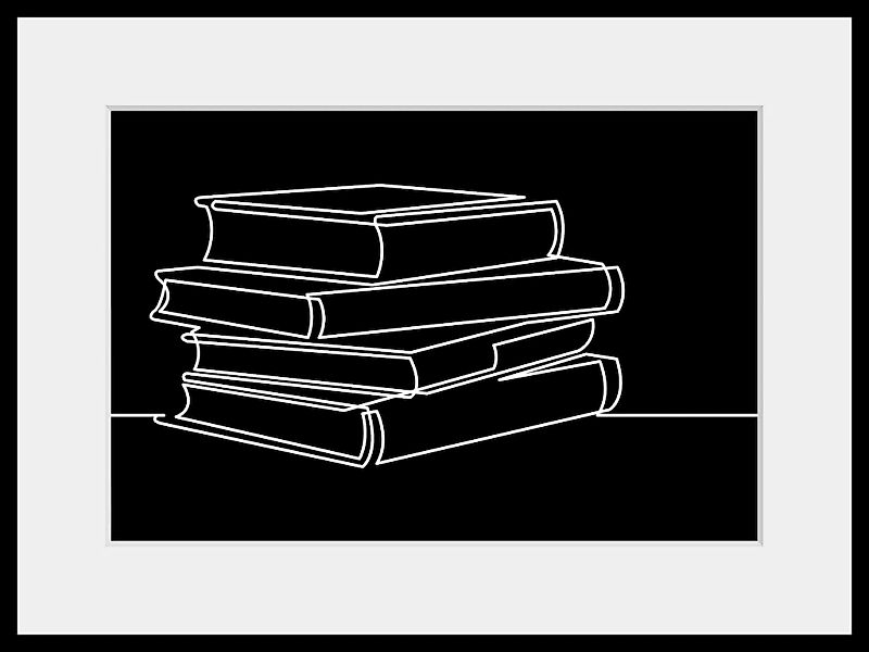 queence Bild »Paige«, Schwarz-Weiß-Kunst-Modern-Bücher-Blätter, (1 St.), HD günstig online kaufen