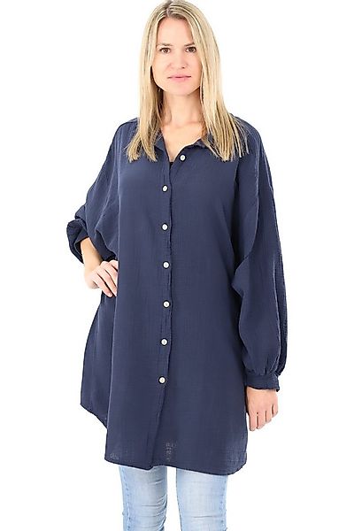 malito more than fashion Hemdbluse malito Damen Musselin Bluse, Oversize Bl günstig online kaufen