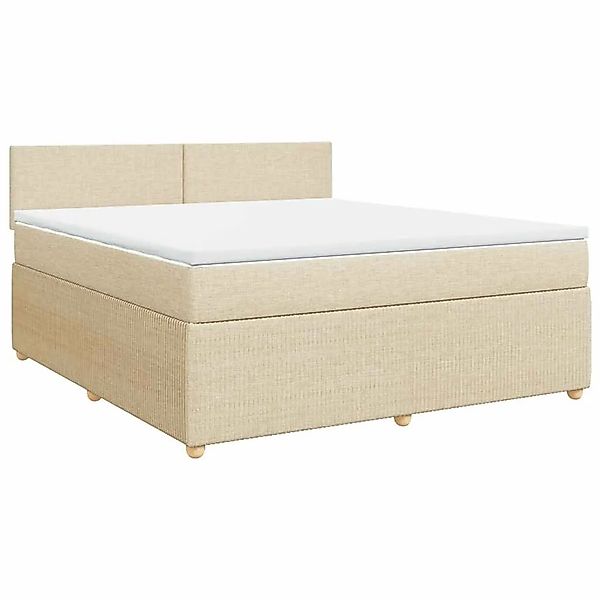 vidaXL Boxspringbett mit Matratze Creme 180x200 cm Stoff 3287533 günstig online kaufen