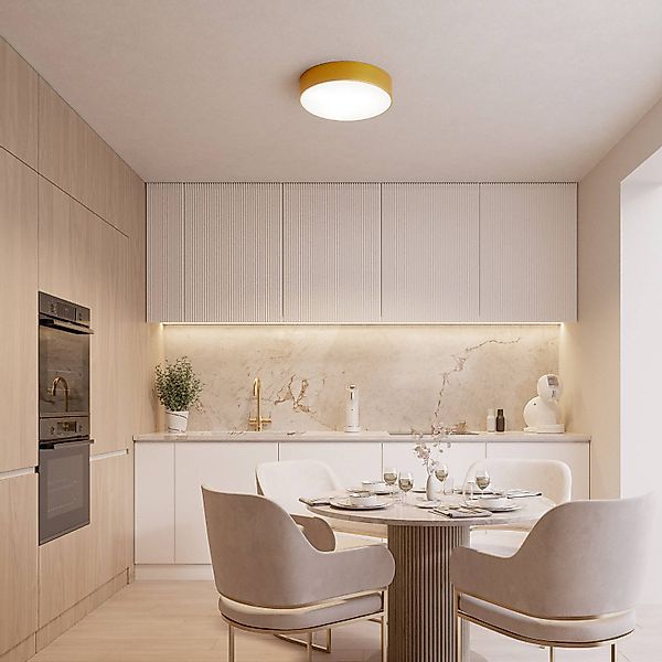 Deckenlampe Cleo 200, gold, Sensor, IP20, Ø 20 cm, E27 günstig online kaufen