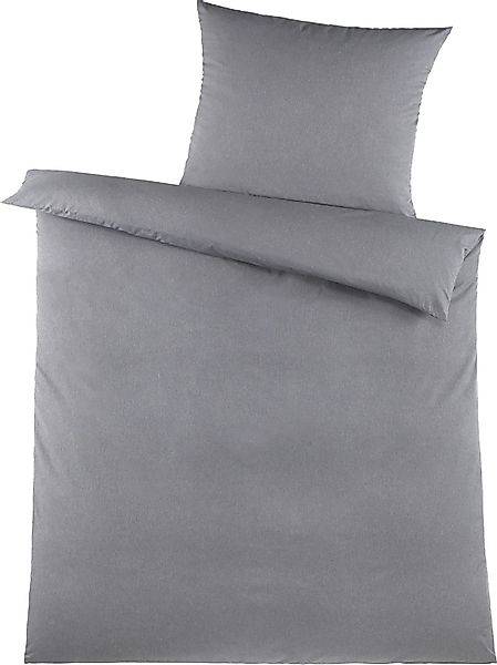 KH-Haushaltshandel Bettwäsche 2-tlg. Bettwäsche 135x200+80x80cm, grau günstig online kaufen
