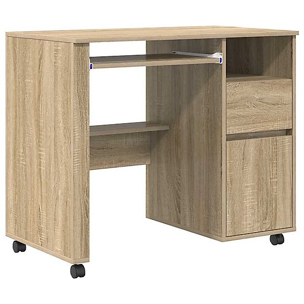 vidaXL Tisch mit Rollen Sonoma-Eiche 91 x 50 x 77 cm Holzwerkstoff 869532 günstig online kaufen