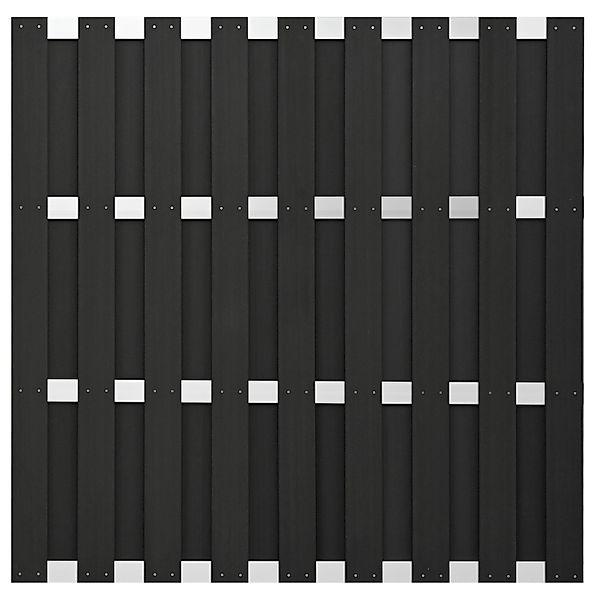 GartenLand WPC Bretterzaun Relax ca. 180 x 180 cm Anthrazit Aluminium Silbe günstig online kaufen