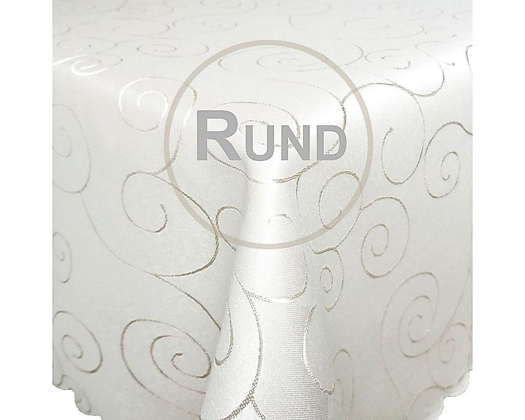 Bronze Tischdecke ORAMENTE Tischdecke Offwhite Creme Rund 135 cm bügelfrei, günstig online kaufen