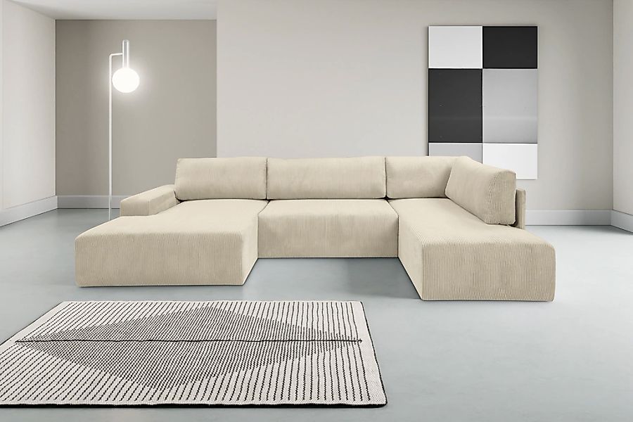 WERK2 Wohnlandschaft "Rotterdam-U, U-Form, in kuschelweichem Cord oder Brei günstig online kaufen