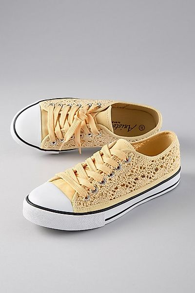 Aniston SHOES Sneaker Schnürschuh, Freizeitschuh in Häkeloptik - NEUE KOLLE günstig online kaufen