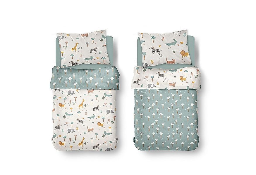Familando Babybettwäsche Motiv Safari mit Dschungel Tieren 100x135 40x60 cm günstig online kaufen