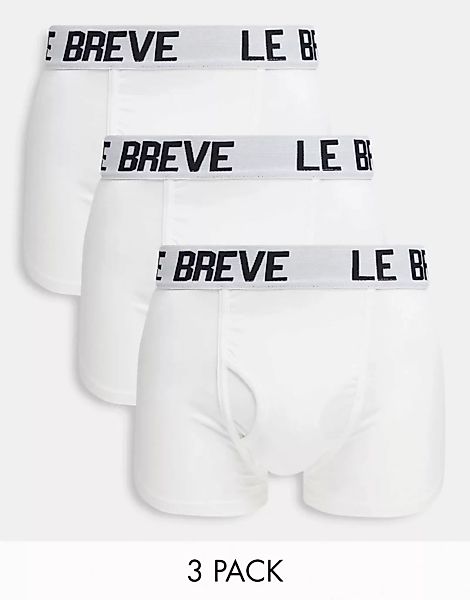 Le Breve – Weiße Unterhosen im 3er-Pack günstig online kaufen