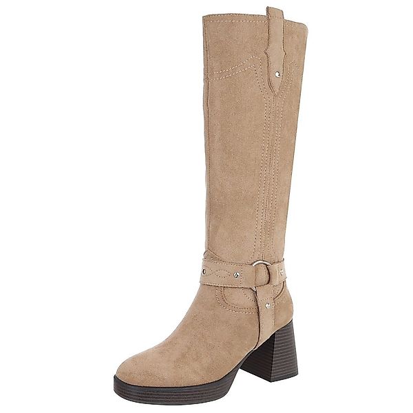 Ital-Design Eleganter Damen-Stiefel mit Blockabsatz und günstig online kaufen