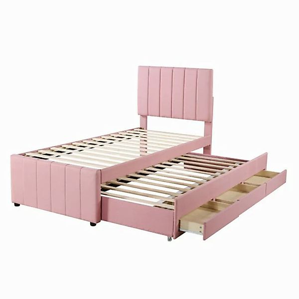 Rutaqian Einzelbett Polsterbett Kinderbett, Jugendbett, Gästebett, 90 x 200 günstig online kaufen