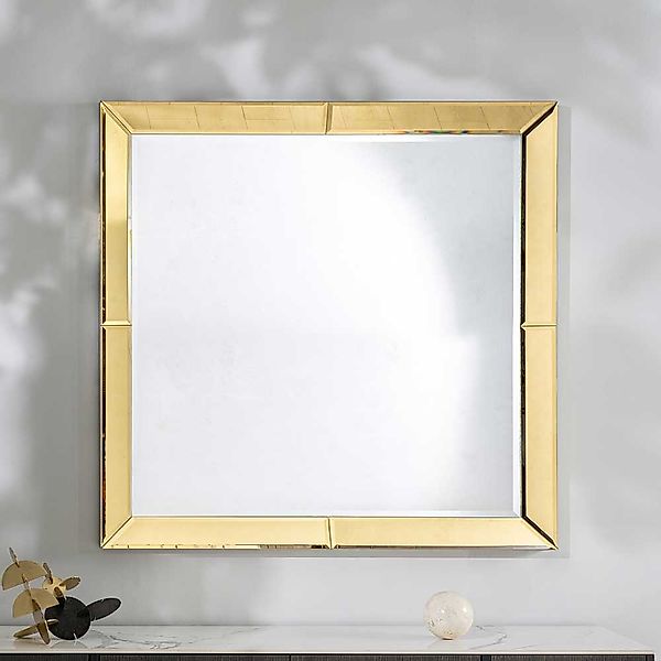 Glasspiegel Goldfarben mit Facettenschliff die Wandmontage günstig online kaufen