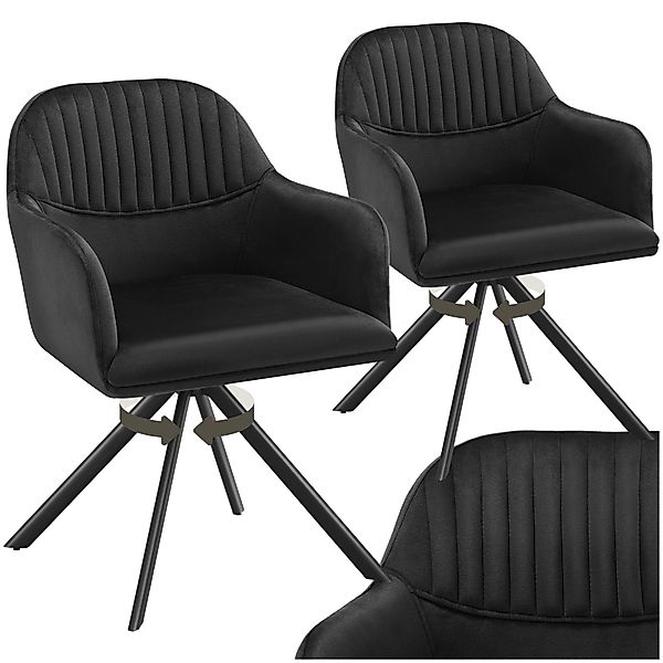tectake Esszimmerstuhl Samt-Drehstuhl (Set, 2 St), günstig online kaufen