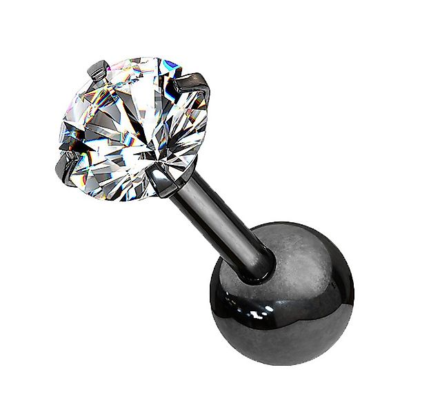 Taffstyle Piercing-Set Tragus Chirurgenstahl mit runden Zirkonia Schwarz 1, günstig online kaufen