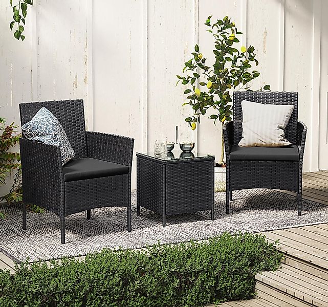 SONGMICS Gartenlounge-Set, (3-tlg., 2 Gartenstuhl, 1 günstig online kaufen