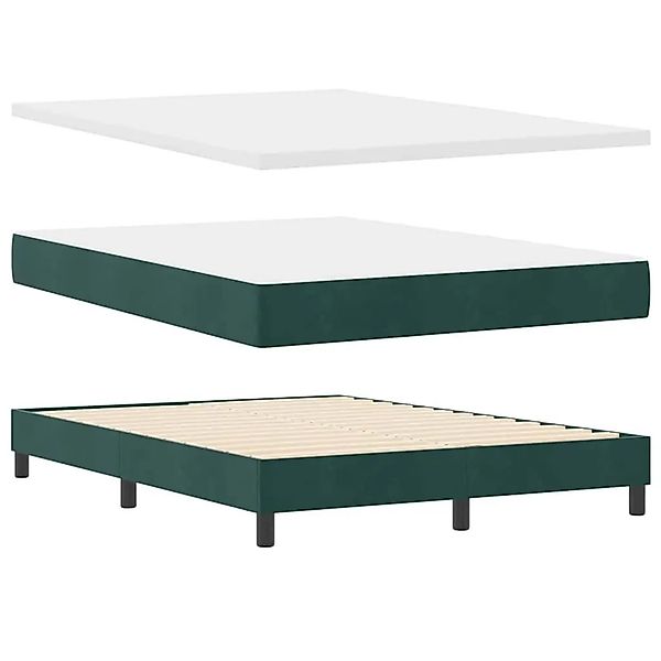 vidaXL Boxspringbett mit Matratze Dunkelgrün 200 x 140 cm Polyester 3341417 günstig online kaufen