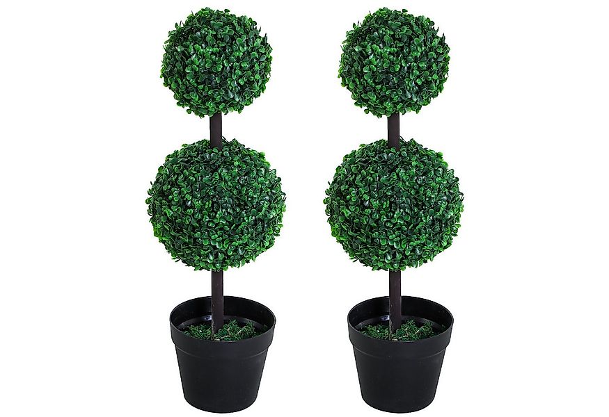 Kunstpflanze künstliche Pflanzen 2er Set groß 67 cm im Topf Baum, Outsunny, günstig online kaufen