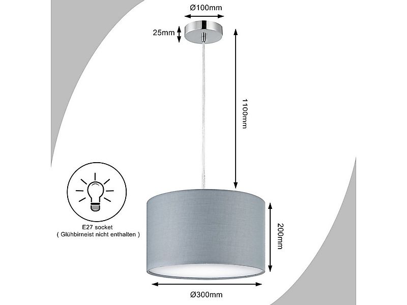 Zedelmaier Pendelleuchte Hängelampe hängend Deckenlampe E27x1/Max.40 W, ohn günstig online kaufen