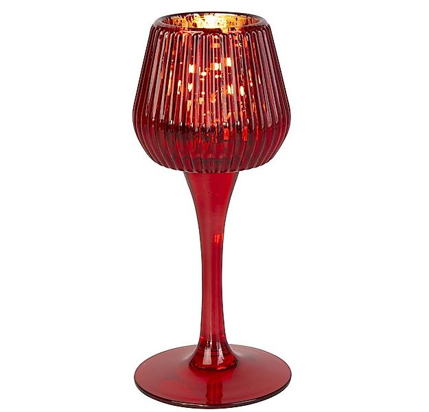 MICA Teelichthalter Kerzenhalter rot - ca. 16,5 cm günstig online kaufen