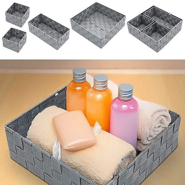 CEPEWA Allzweckkorb Aufbewahrungskorb 4er Set grau günstig online kaufen