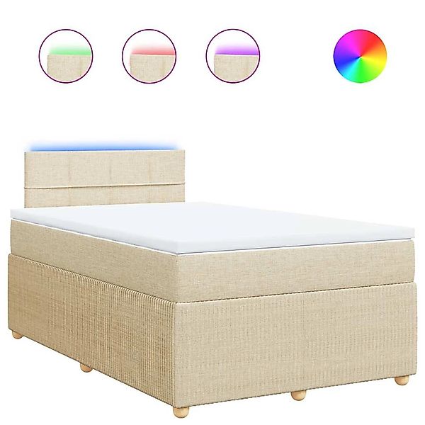 vidaXL Boxspringbett mit Matratze Creme 120x190 cm Stoff 3289700 günstig online kaufen