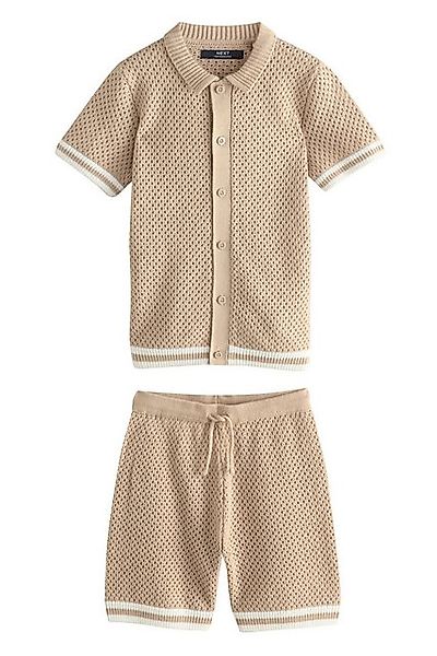 Next Shirt & Shorts Strick-Poloshirt mit Knopfleiste und Shorts, Set (2-tlg günstig online kaufen