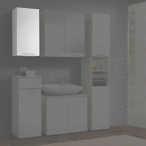 Badhängeschrank Mailand weiß weiß Hochglanz B/H/T: ca. 35x71x23 cm günstig online kaufen
