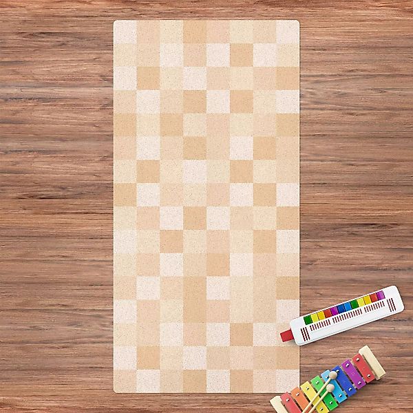 Kork-Teppich Geometrisches Muster Mosaik Gelb günstig online kaufen