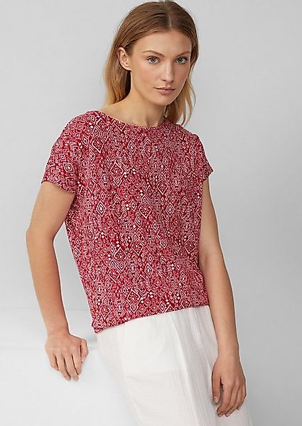 s.Oliver Shirttop Fließendes T-Shirt aus Viskosemix mit All-over-Muster günstig online kaufen