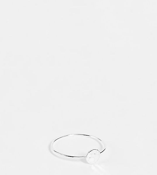 Kingsley Ryan Curve – Ring aus Sterlingsilber mit Kreisdetail in gehämmerte günstig online kaufen