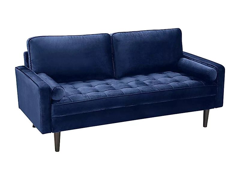 Sofa 3-Sitzer - Samt - Dunkelblau - FLEUET günstig online kaufen