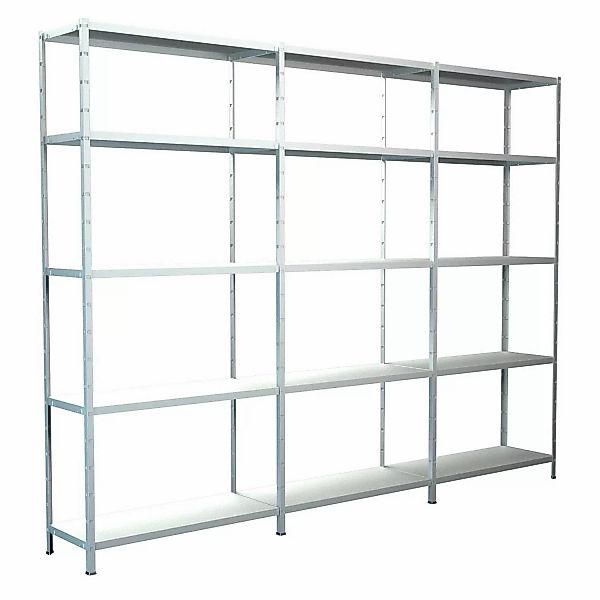 Schulte Steck-Grund- und 2 x Anbauregale 200 cm x 360 cm x 35 cm Weiß günstig online kaufen