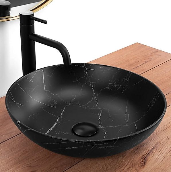 GTM Design Aufsatzwaschbecken Modern Waschbecken ohne Hahnloch Elegant, Ova günstig online kaufen