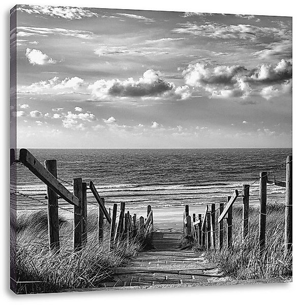 Pixxprint Leinwandbild Weg zum Strand am Meer, Weg zum Strand am Meer (1 St günstig online kaufen